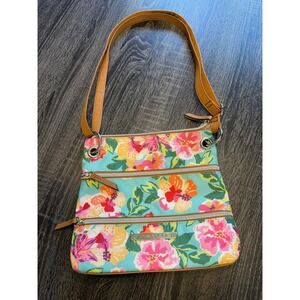 Lily Bloom Floral Crossbody Purse  Multicolor Eco Friendly Recycled Canvas Bag